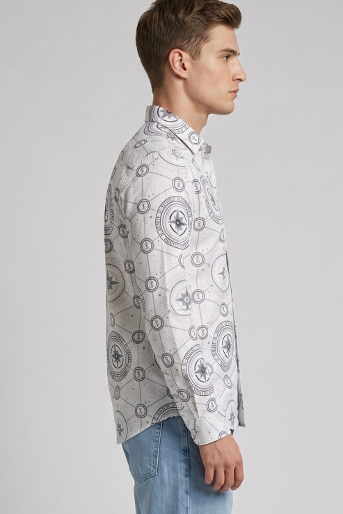 Abstract Print Regular Fit Shirt