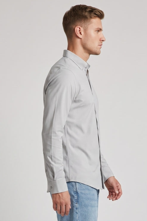 Light Grey Oxford Regular Fit Shirt