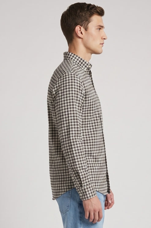 Micro Check Regular Fit Shirt