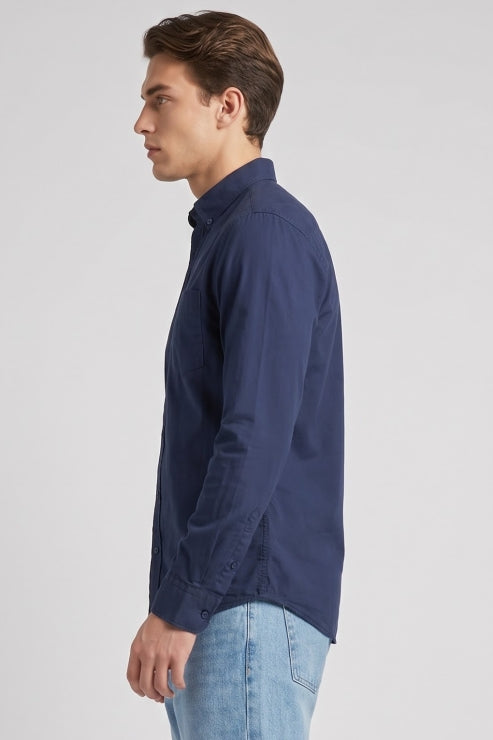 Navy Blue Regular Fit Shirt