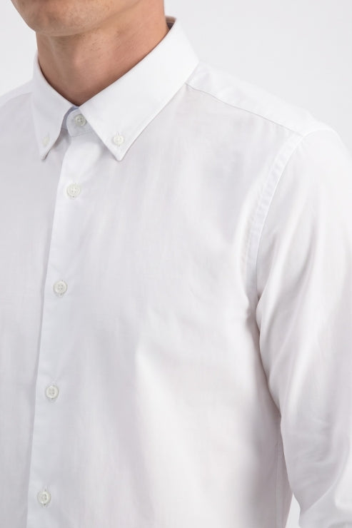 White Melange Regular Fit Shirt