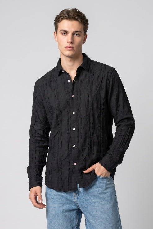 Black Stripe Regular Fit Shirt