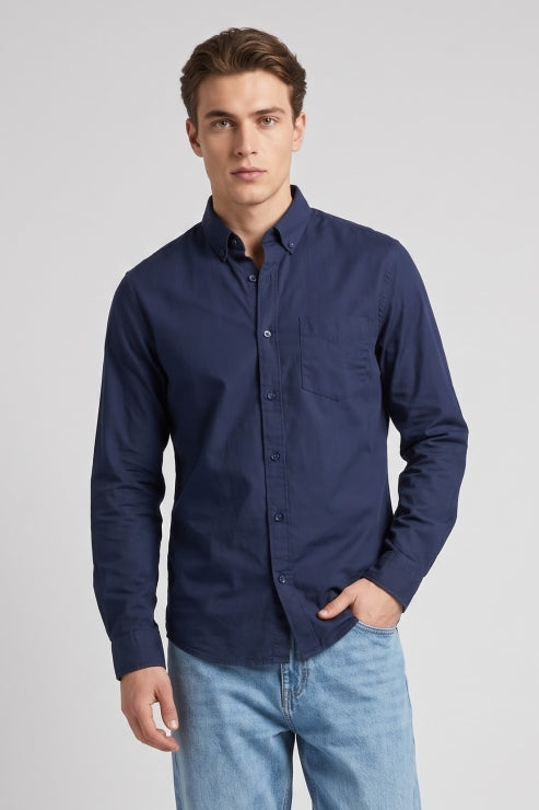Navy Blue Regular Fit Shirt