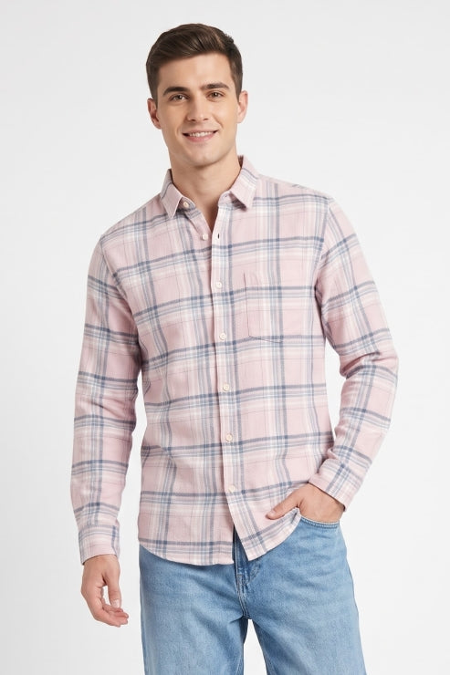 Pink Checks Regular Fit Shirt