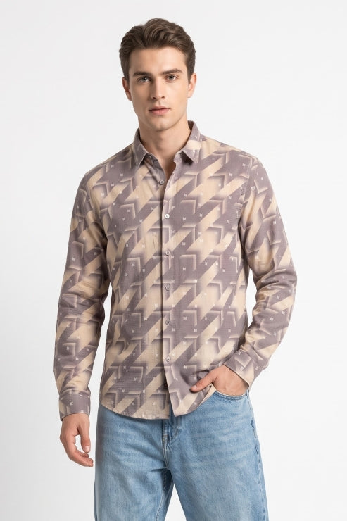 Abstract Print Regular Fit Shirt