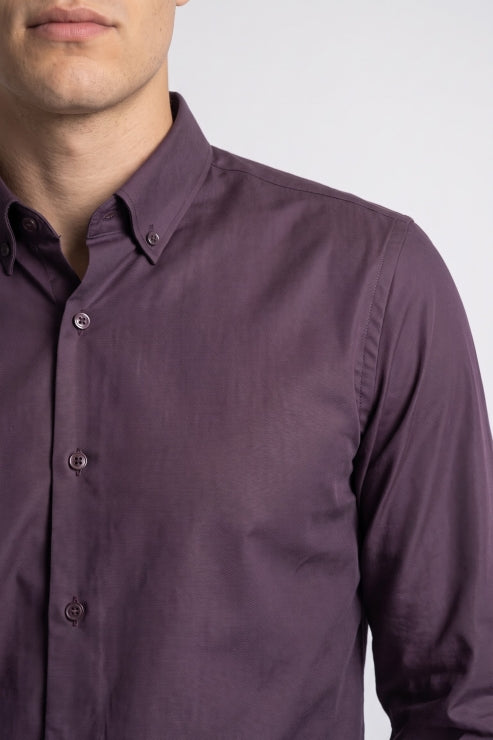 Burgundy Melange Regular Fit Shirt