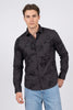 Black Velvet Bird Print Shirt