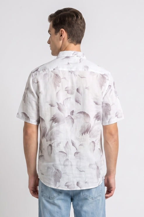 Linen Leaf Printed Shirt