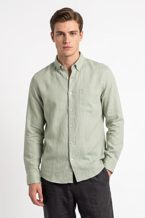 Sage Linen Regular Fit Shirt