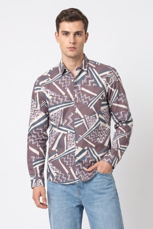 Abstract Print Regular Fit Shirt
