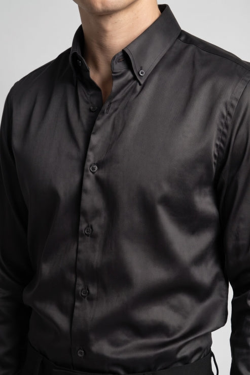 Black Melange Regular Fit Shirt