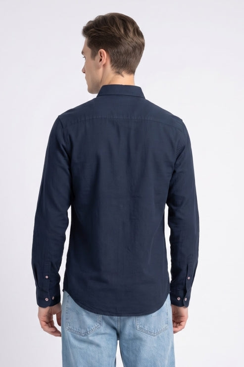 Navy Blue Oxford Regular Fit Shirt