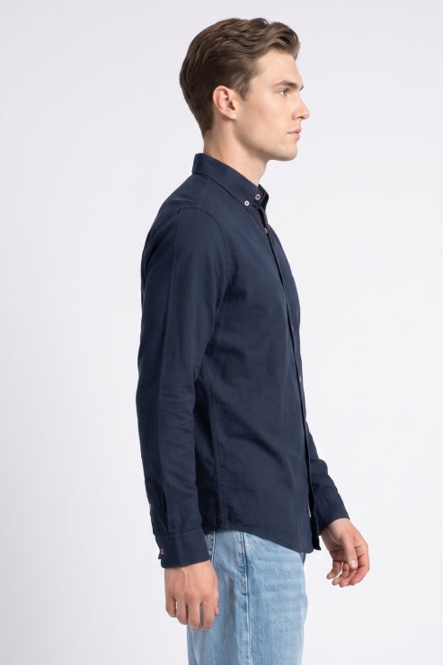 Navy Blue Oxford Regular Fit Shirt