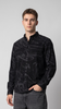 Black Abstract Print Corduroy Shirt