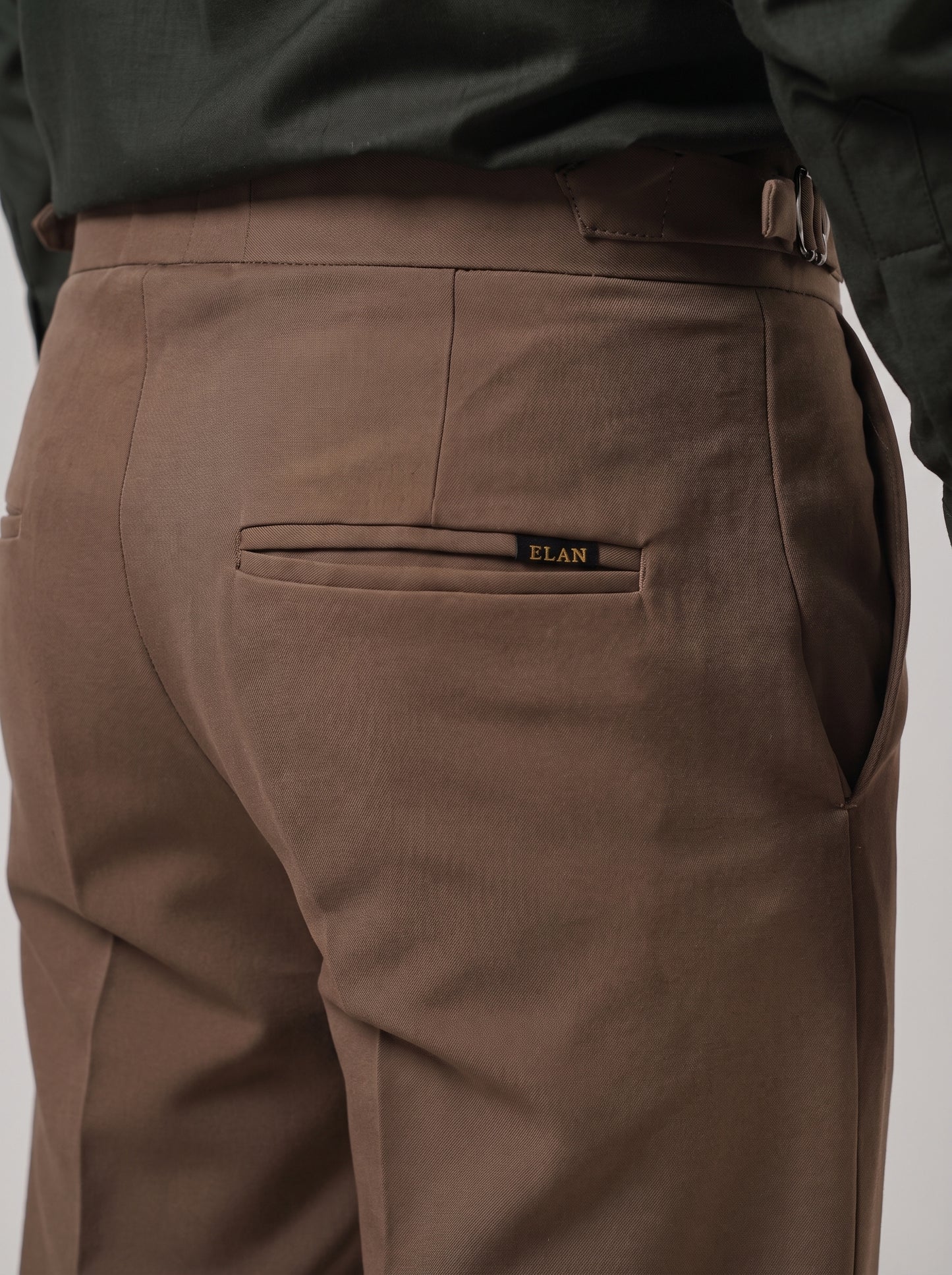 Pleated Peanut Brown Gurkha Straight fit Trousers