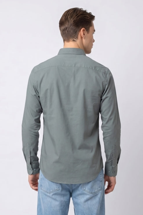 Sage Green Poly Lycra Regular Fit Shirt