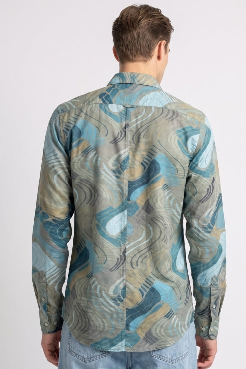 Abstract Printed Regular Fit Shirt
