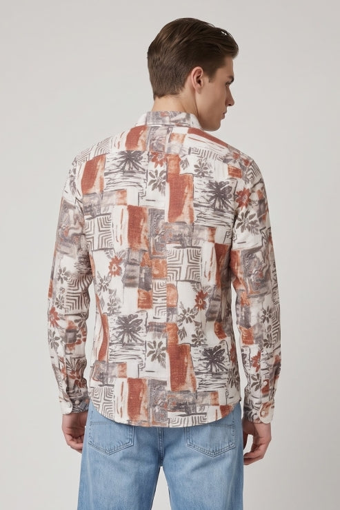 Creative Art Print Regular Fit Shirt