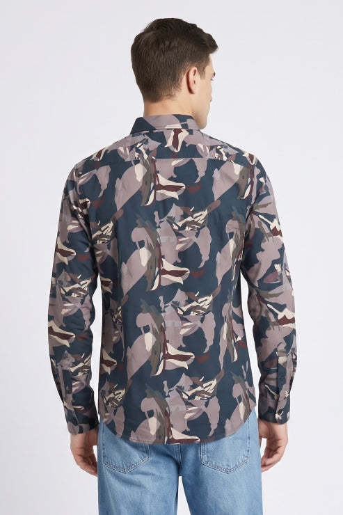 Camouflage Printed Regular Fit Shirt
