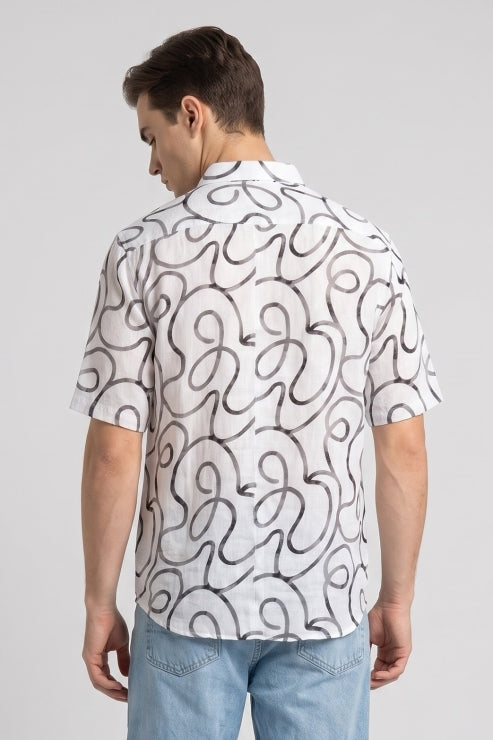 Linen Abstract Printed Shirt