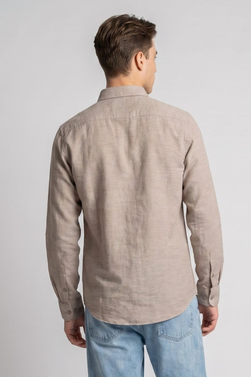 Grey Waffle Regular Fit Shirt