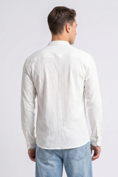 Waffle Chinese Collar Shirt