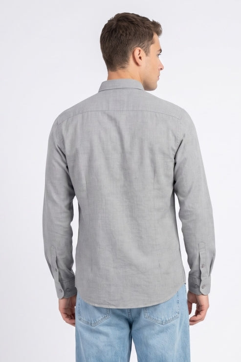 Gray Stripe Regular Fit Shirt