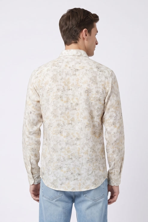 Creative Floral Print Regular Fit Shirt