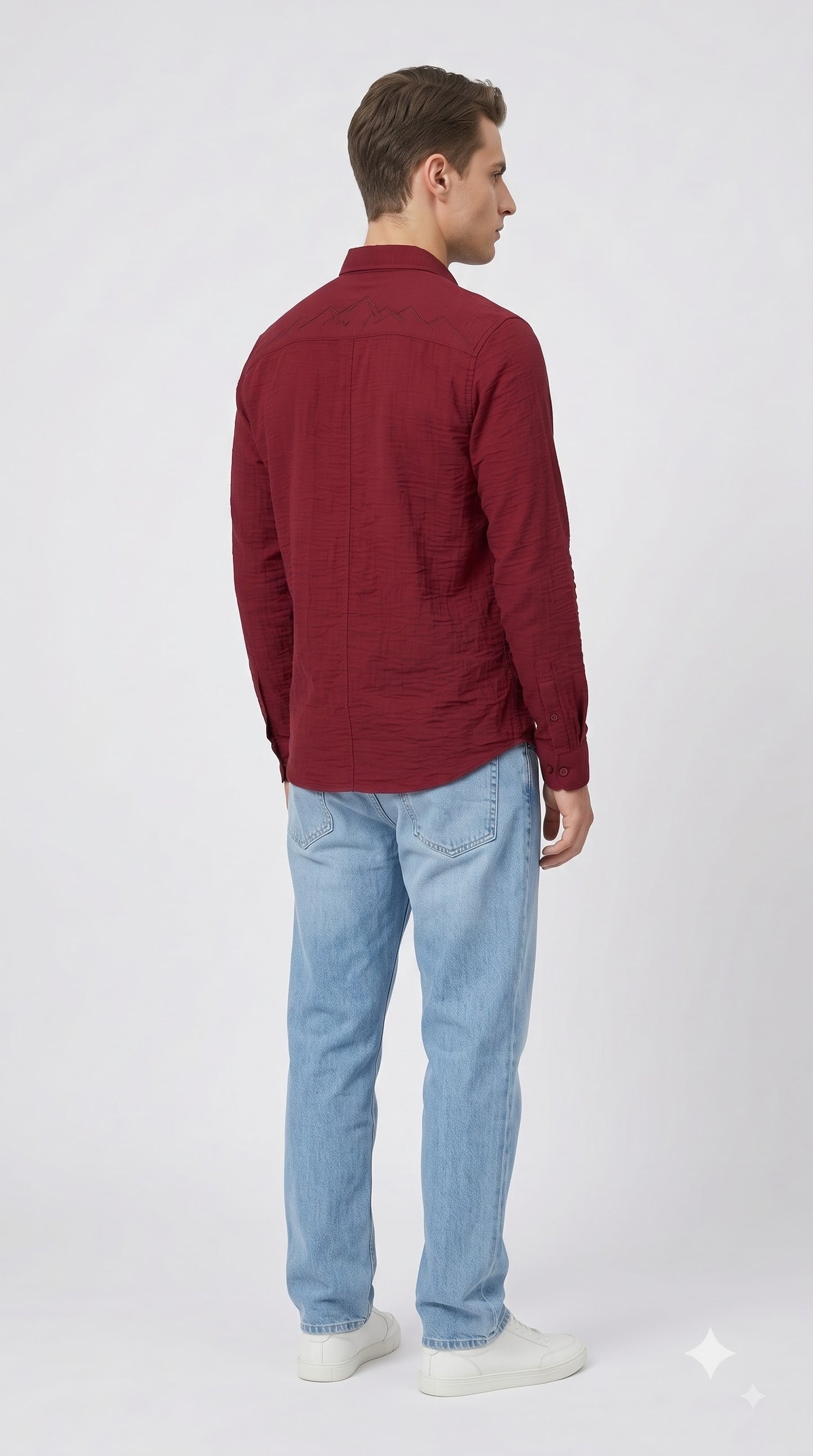 Red Waffle Regular Fit Shirt