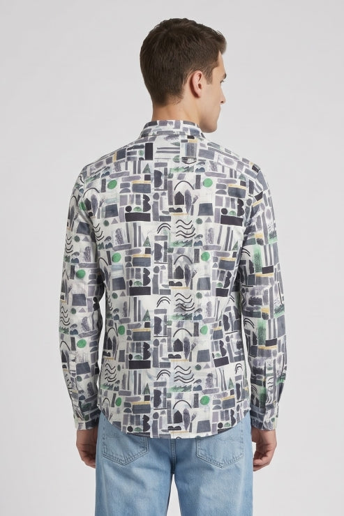 Abstract Print Regular Fit Shirt