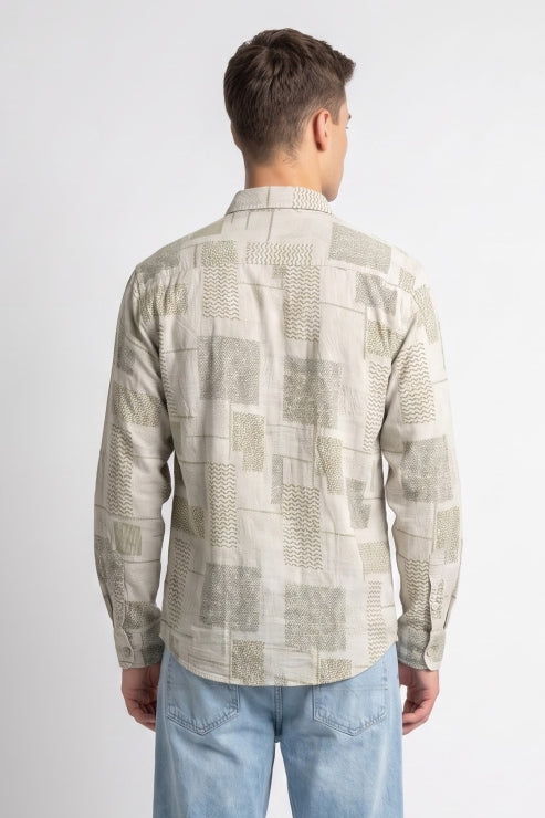 Abstract Print Regular Fit Shirt