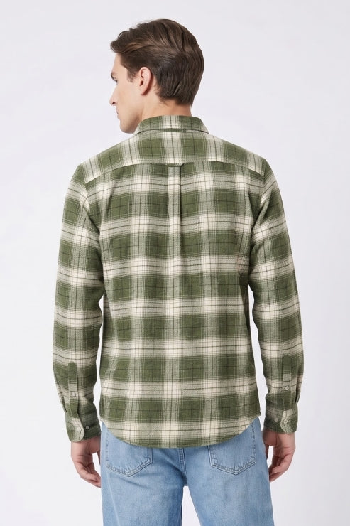 Green Checks Regular Fit Shirt