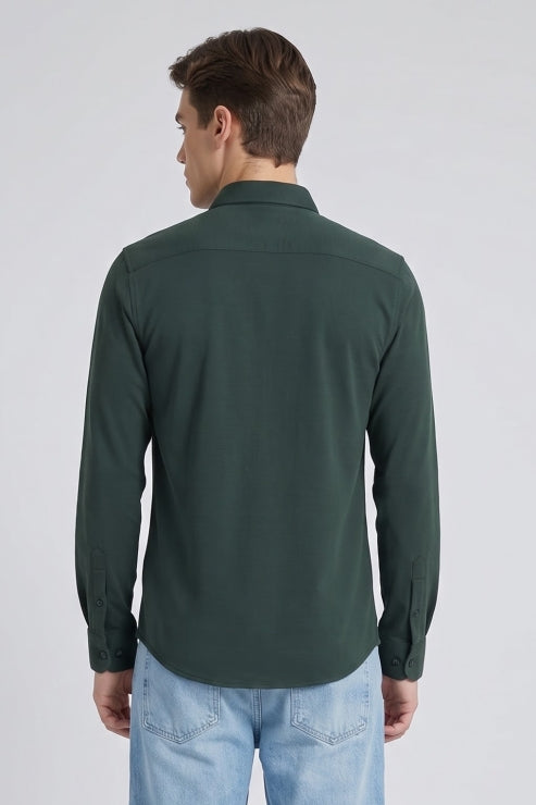 Green Hybrid Regular Fit Shirt