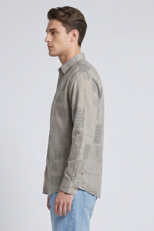 Abstract Print Regular Fit Shirt