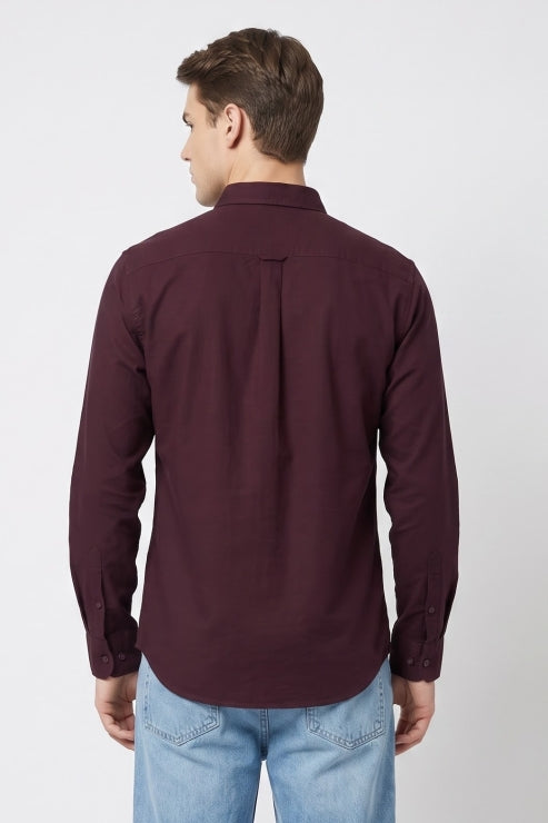 Purple Poly Lycra Regular Fit Shirt