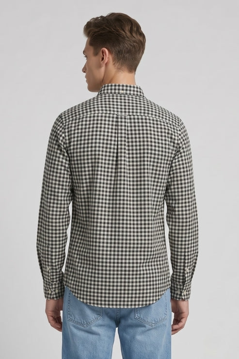 Boxed Black Shade Checks Regular Fit Shirt