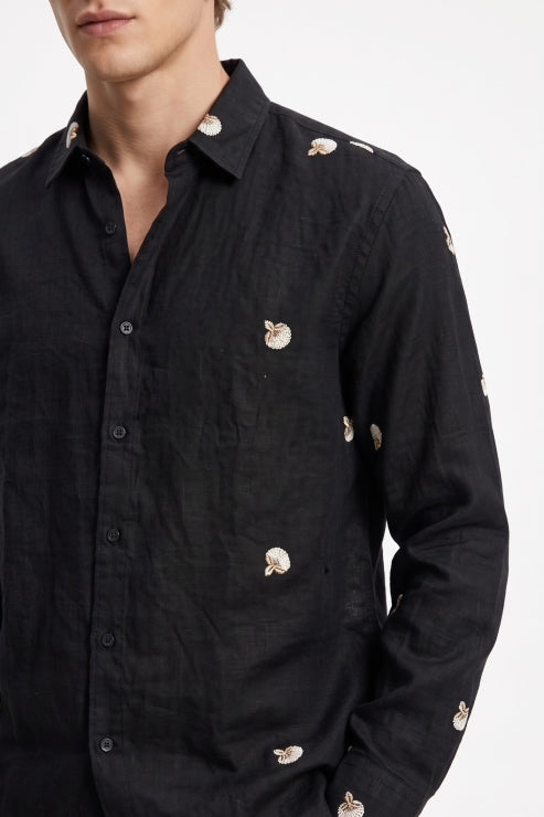 Paisley Embroidered Linen Shirt