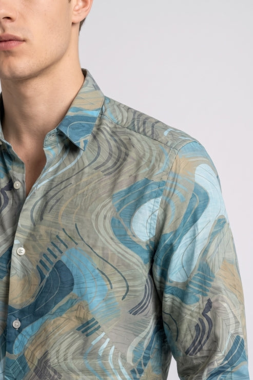 Abstract Printed Regular Fit Shirt