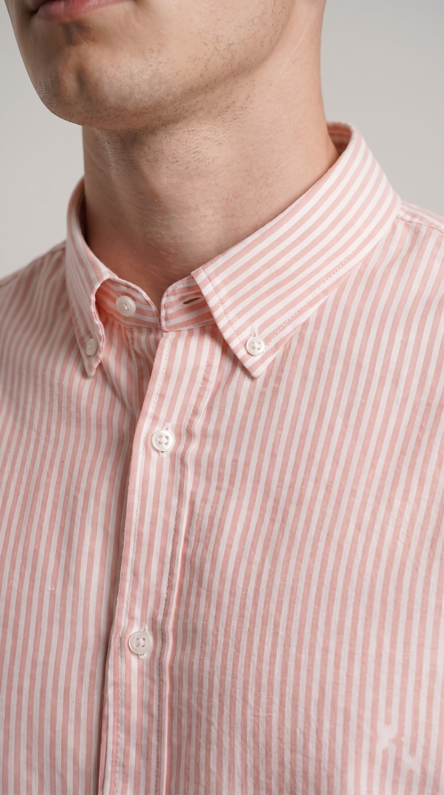 Pink Stripe Linen Regular Fit Shirt