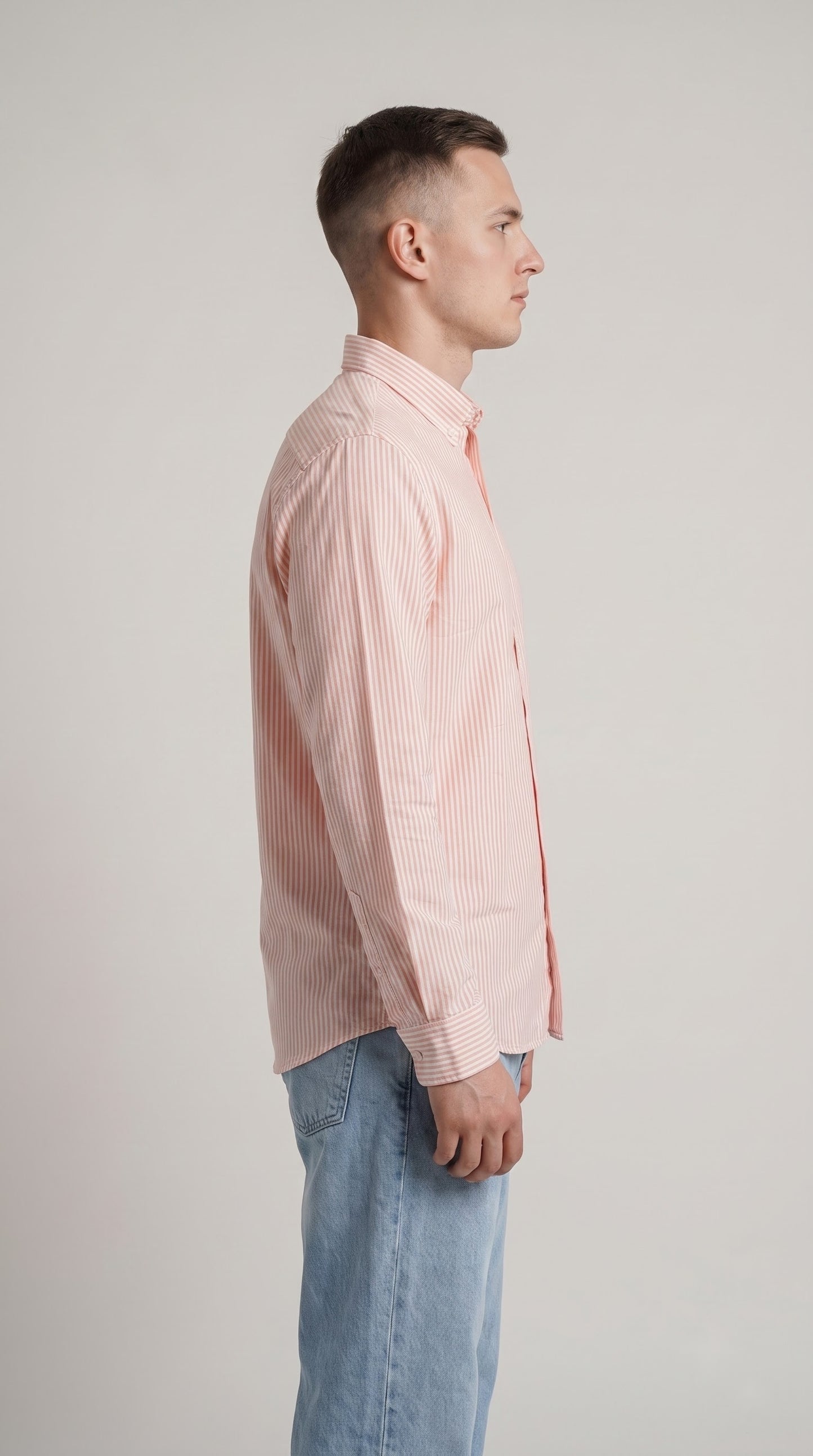 Pink Stripe Linen Regular Fit Shirt