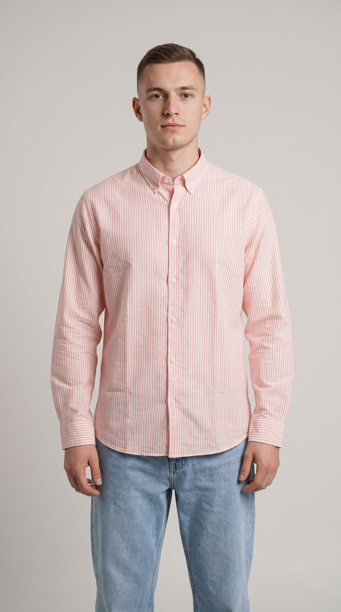 Pink Stripe Linen Regular Fit Shirt