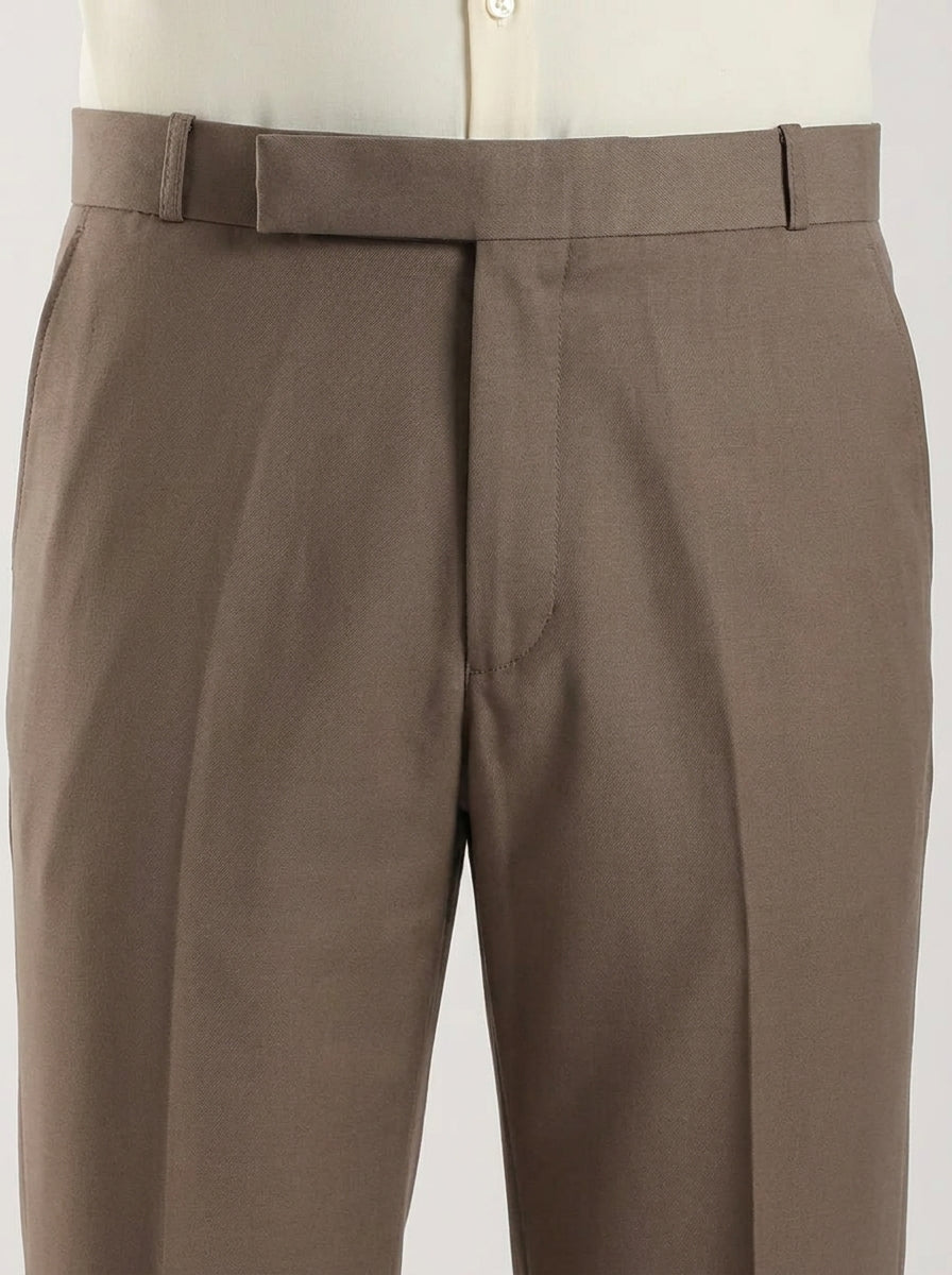 Stone Brown Tailored Bootcut Stretch Trousers
