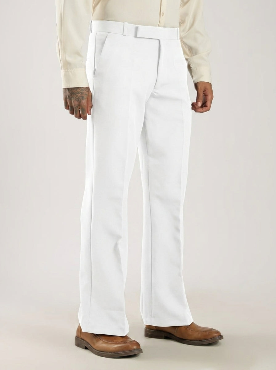 White Tailored Bootcut Stretch Trousers