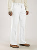 White Tailored Bootcut Stretch Trousers