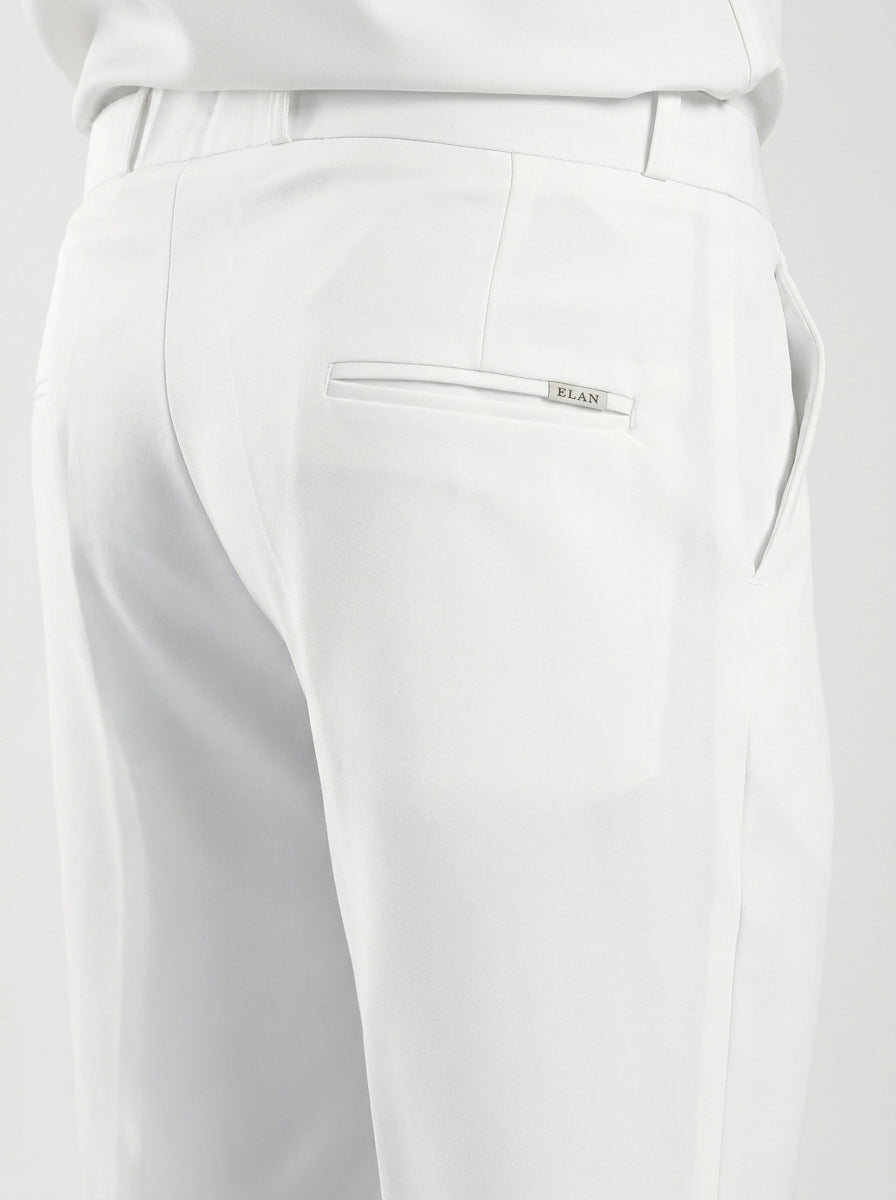 White Tailored Bootcut Stretch Trousers