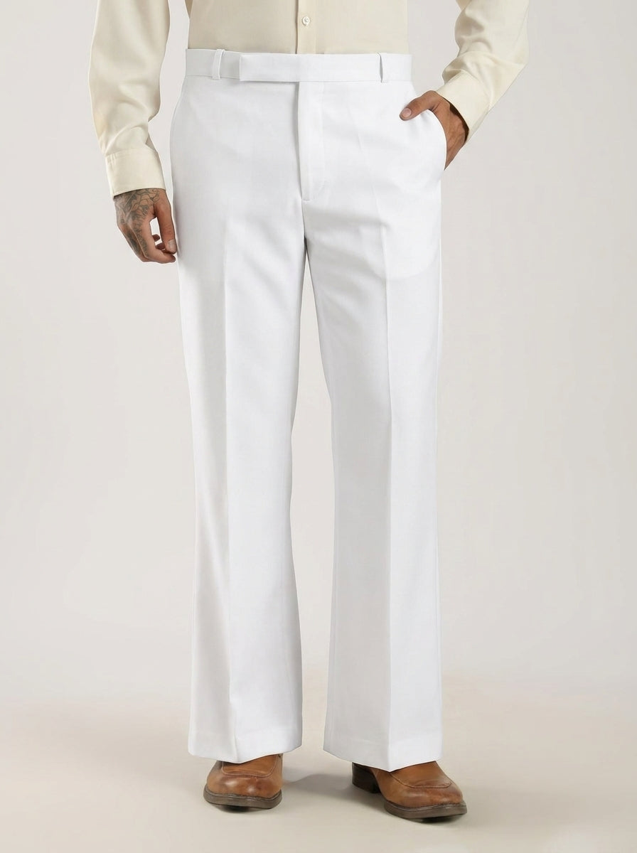 White Tailored Bootcut Stretch Trousers