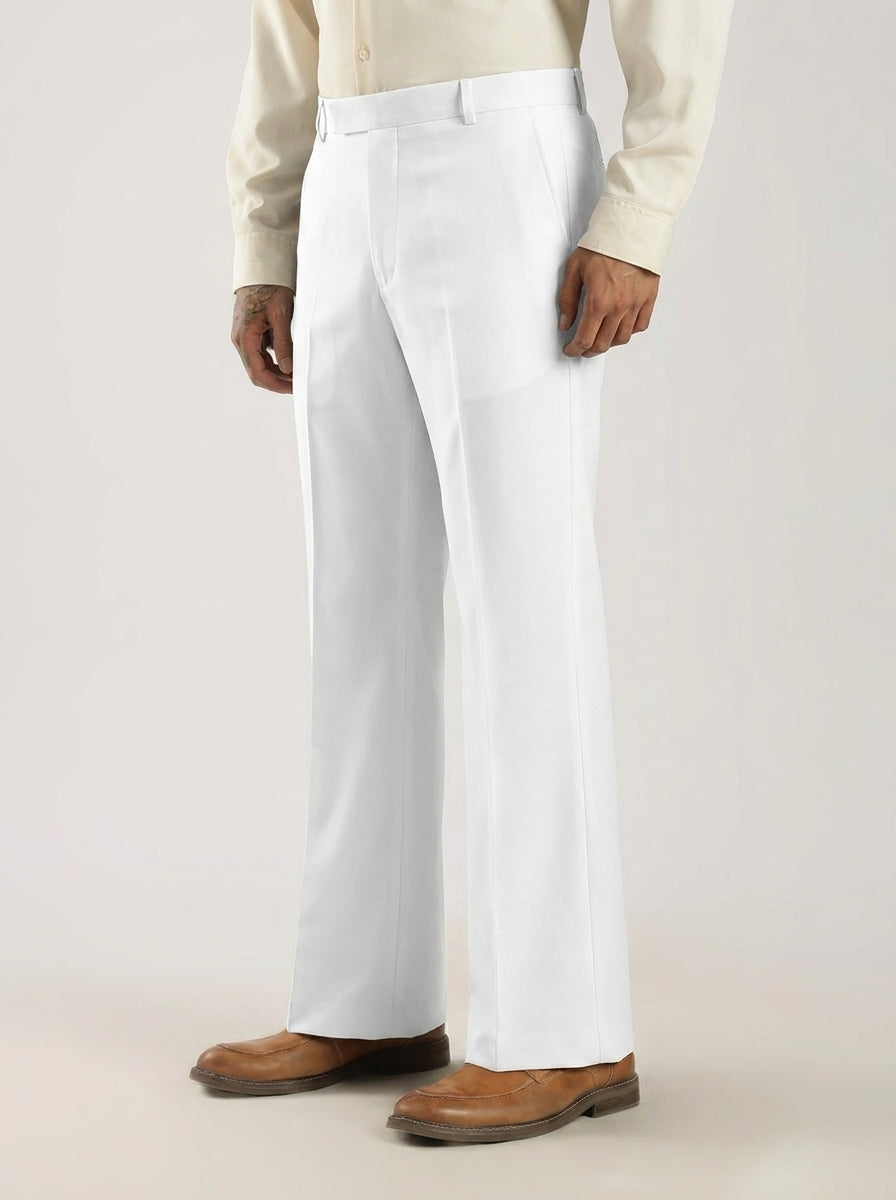 White Tailored Bootcut Stretch Trousers