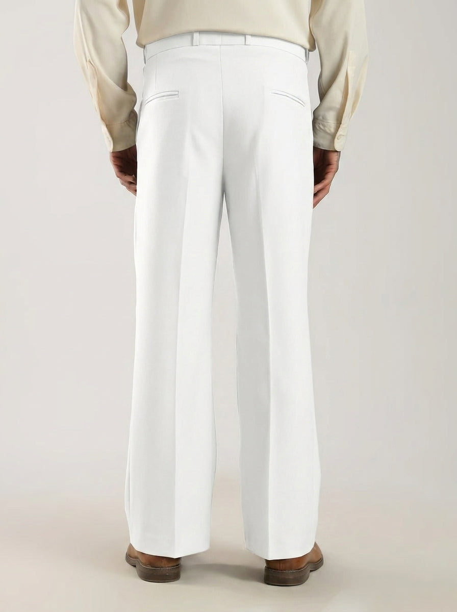 White Tailored Bootcut Stretch Trousers