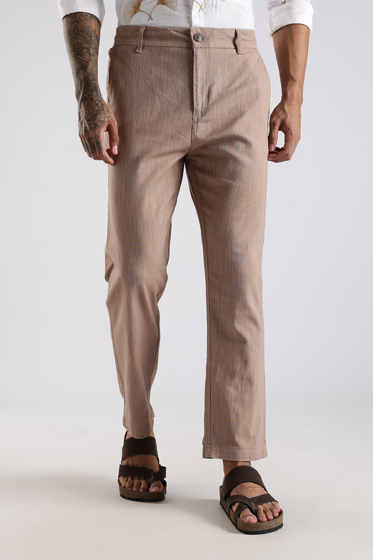 Regular Fit Light Brown Linen Trouser