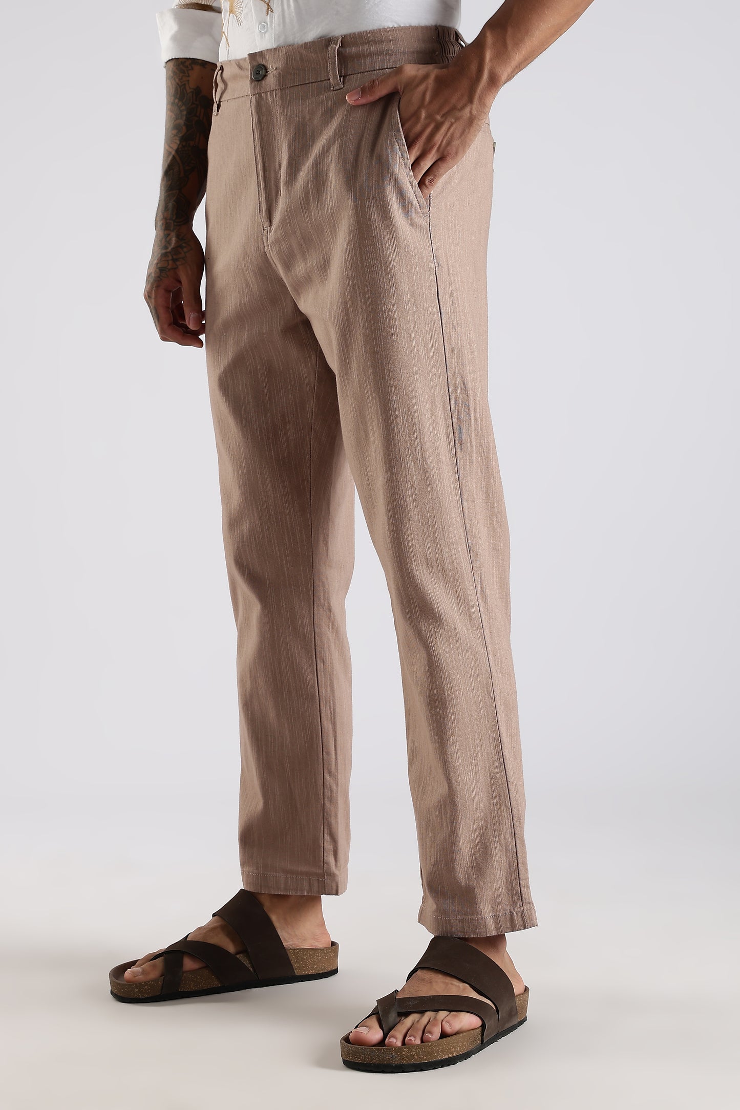 Regular Fit Light Brown Linen Trouser